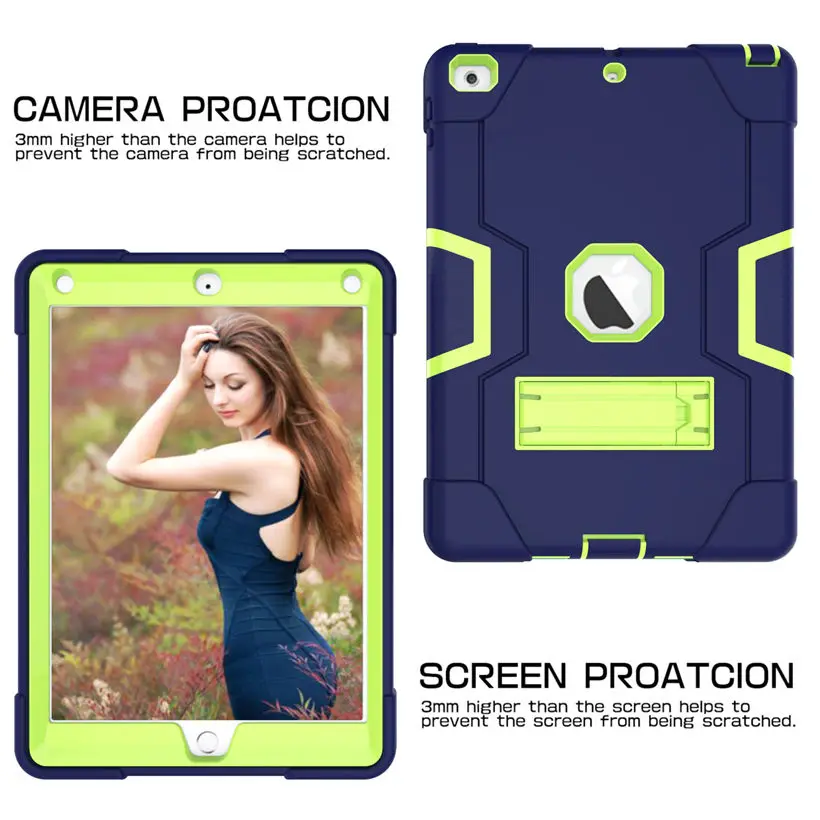 Shockproof Heavy Duty Case For Apple iPad 9.7 6th Generation A1954 2017 2018 Cover Kids Safe Armor Silicon PC Back Fundas | Компьютеры и