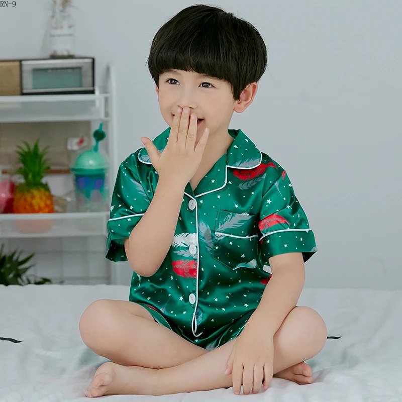 Детский пижамный комплект коллекция 2019 года Летний Шелковый домашней одежды с