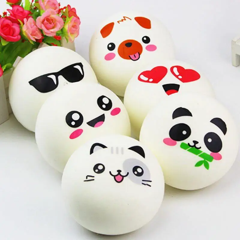6 шт./лот Kawaii Squishy Jumbo 10 см Панда булочки мягкими замедлить рост телефон ремешок