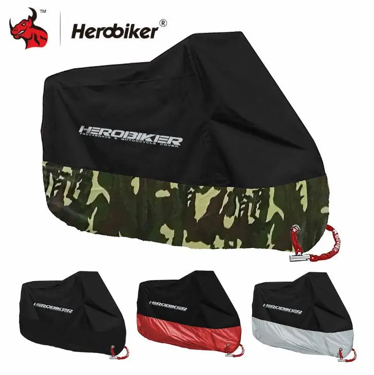 Herobiker мотоцикл четыре сезона Водонепроницаемый/пыленепроницаемый/УФ защитный для наружного внутреннего мотороллера мотоцикл Дождевик M-XXXXL