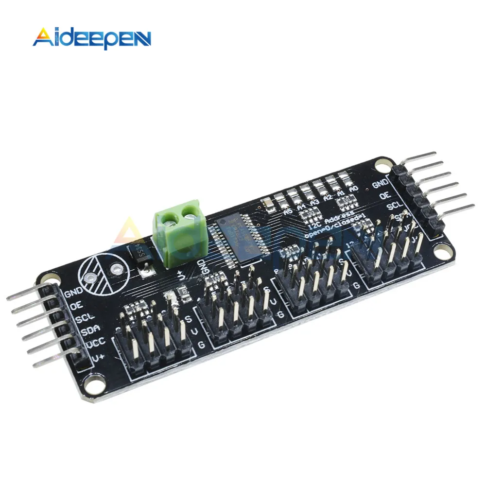 16 канальный 12 битный PWM Серводвигатель IIC I2C интерфейс PCA9685 плата модуля для Arduino