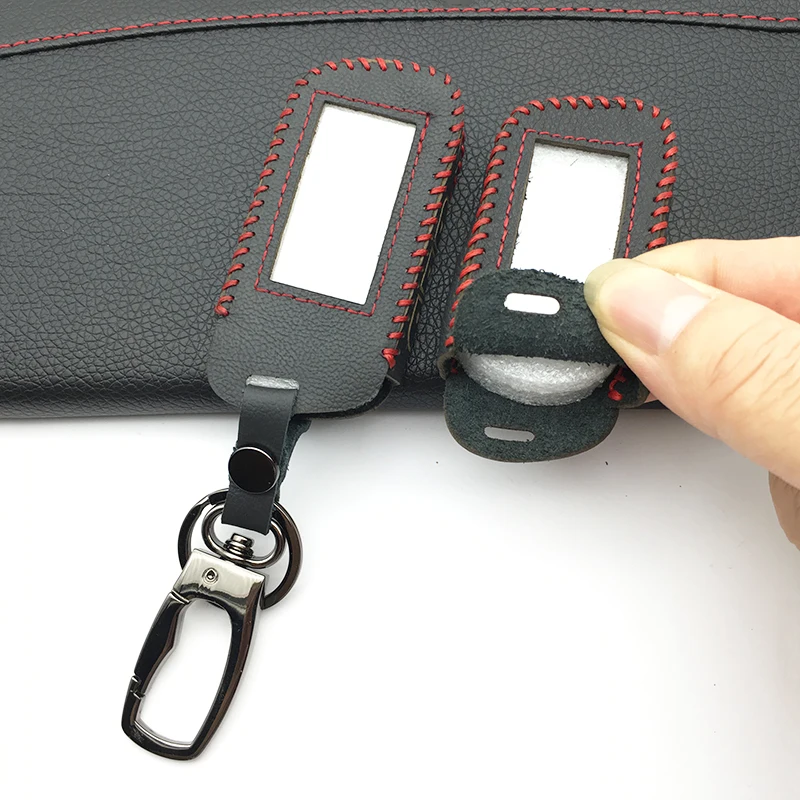 

Leather Starline A93 Car Key Case for A93 A63 Two Way Car Alarm Remote Controller LCD Transmitter KeyChain
