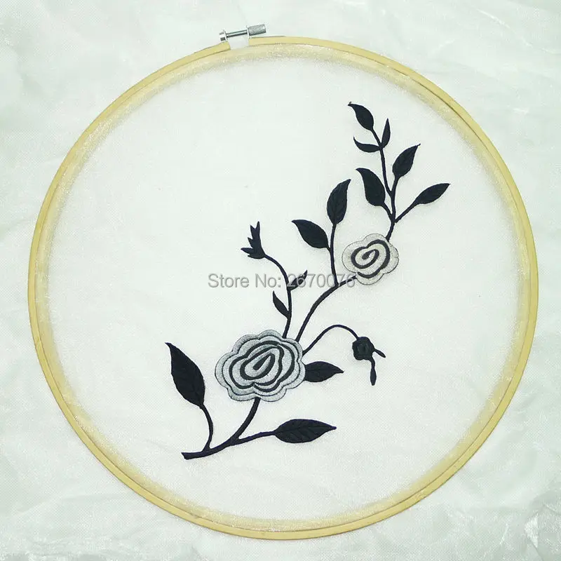 Новое поступление бамбуковые Обручи из органзы художественные черные розы