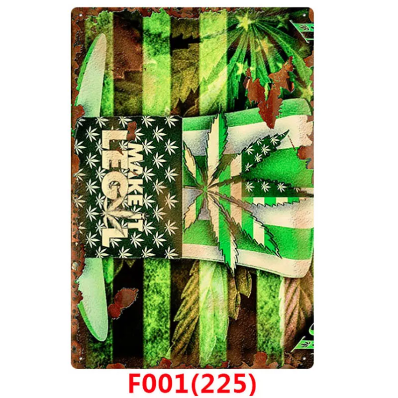 Прозрачный 1pc Weed Retro Metal Tin Signs Poster California Vintage Tinplate Poster Bar Cafe Wall Decoration Poster 20*30cm - Цвет: Прозрачный