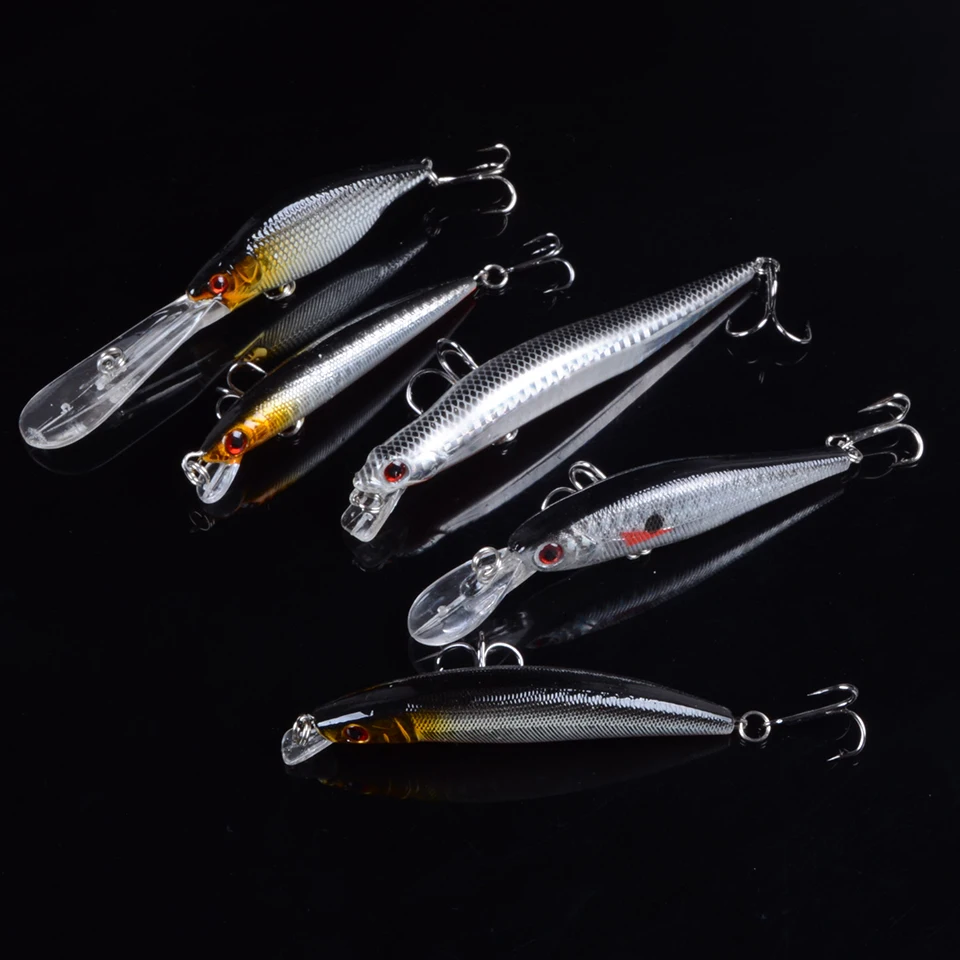 5 смешанные рыболовные приманки Minnow воблеры на окуня Baits из высокоуглеродистой