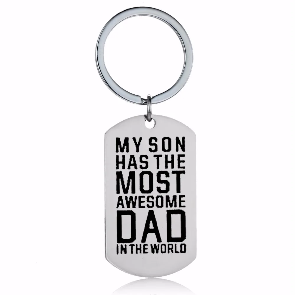 Брелок для ключей с надписью папа из нержавеющей стали