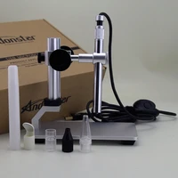 andonstar digital microscope 500x 8led usb microscope video camera magnifier hd electron microscopy wifi module metal base stand