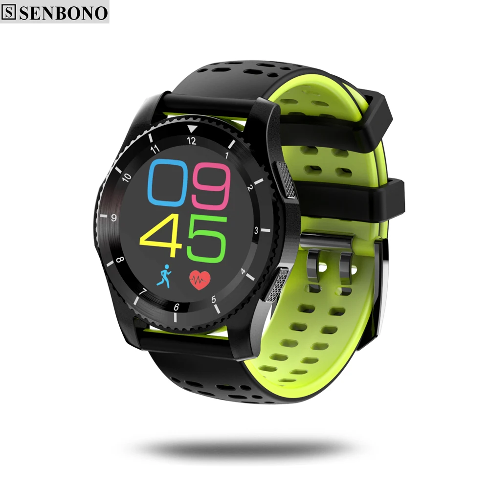 Senbono GS8 Спорт bluetooth smart watch Поддержка измерять кровяное давление сердечный ритм sim