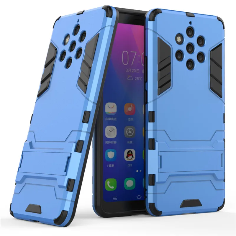 Синий Чехол BYHeYang s для Nokia 9 PureView, резиновый силиконовый чехол из ТПУ и поликарбоната, защитный чехол для задней панели, чехол для Nokia 9 - Цвет: Синий