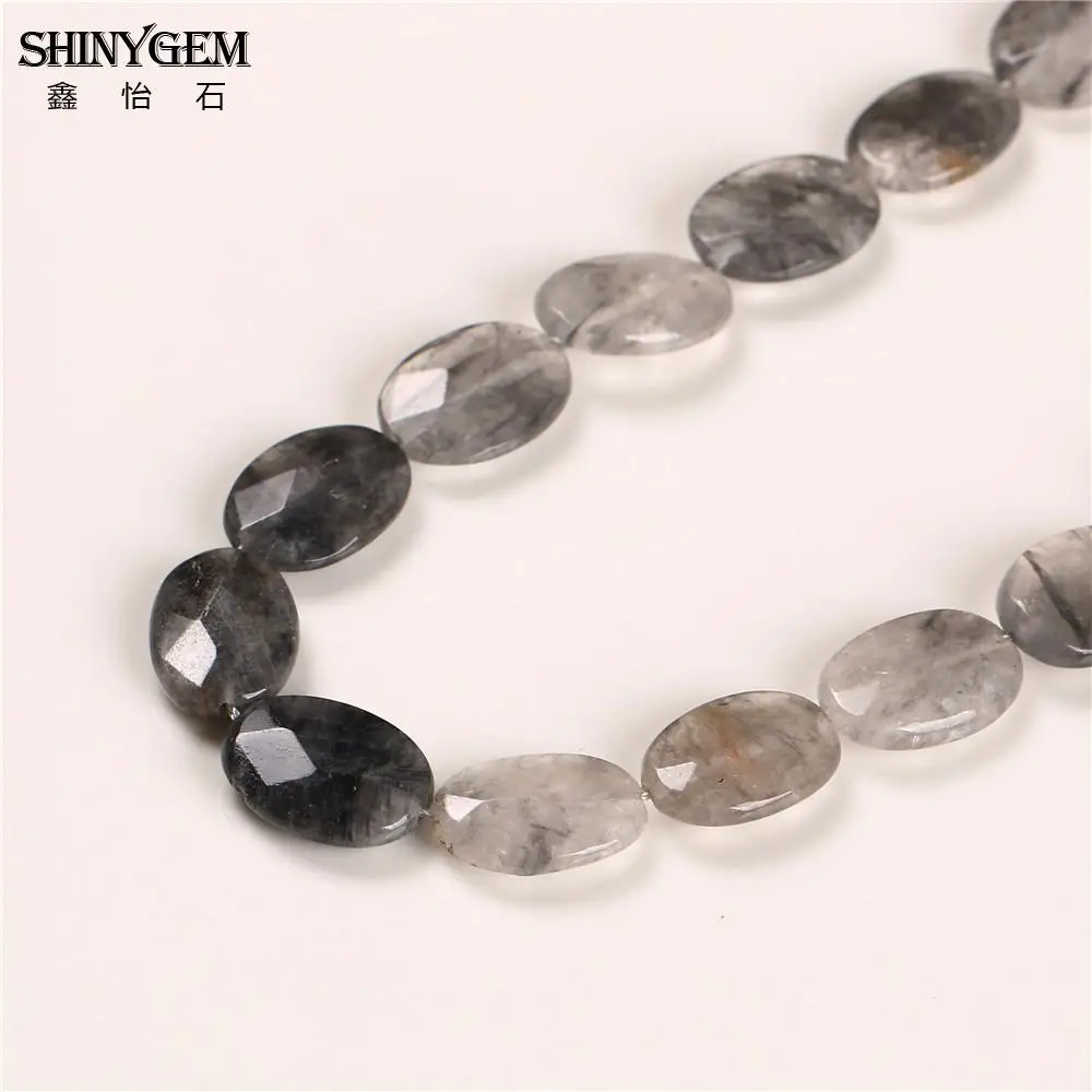 ShinyGem 15*20 мм/18*25 мм граненые искусственные овальные бусины серые зеркальные для