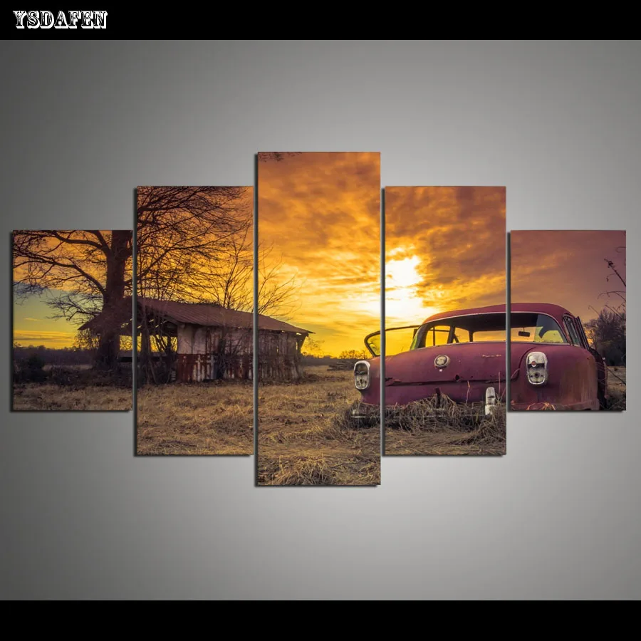 5 панелей для гостиной современное домашнее украшение тигровая Картина на холсте