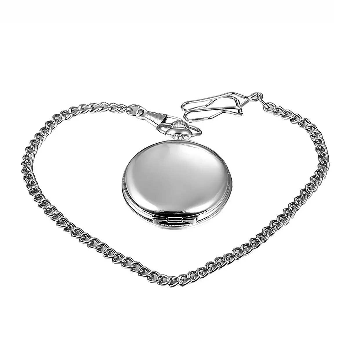 

Practical Classic Smooth Vintage Mens Pocket Watch Xmas Gift (Silver)