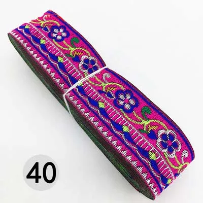 40 7 м/лот, тканая жаккардовая лента шириной 3,3 см, отделка геометрическим тотемным узором для штор и аксессуаров одежды, кружевная ткань HB188 - Цвет: 40