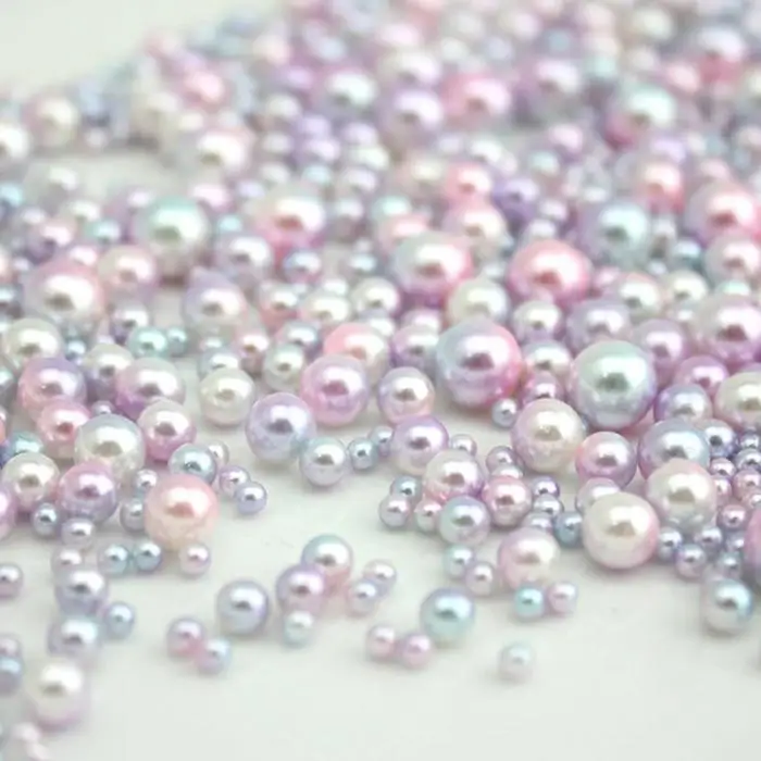 Mix Rainbow Color Round Imitation Pearl Beads No Hole Loose Beads DIY Craft Making for Women XH8Z JY18