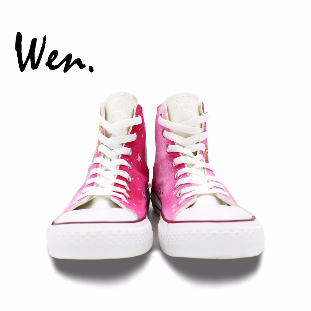 Вэнь розовые аниме ручная роспись кроссовки дизайн на заказ женские мужские