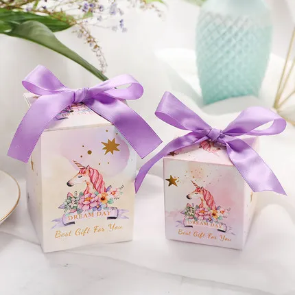 Wedding Gift Box Birthday Party Baby Shower Favors Candy With Ribbon Decoration Event Supplies | Дом и сад