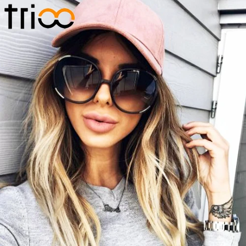 

Солнцезащитные очки женские TRIOO, градиентные, в металлической оправе