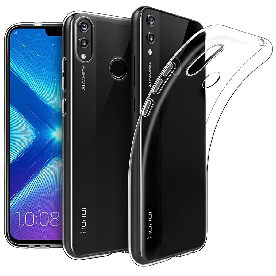 Прозрачные силиконовые мягкие ТПУ чехлы для Honor 8 8X Max 10 Lite 9 прозрачный чехол