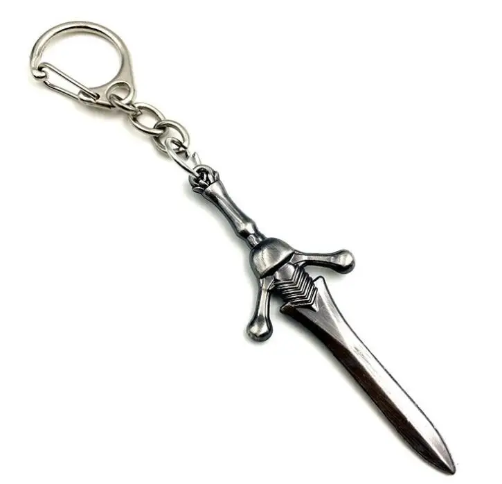 Серый Горячая игра FPS 6 см мини-модель оружия брелок для ключей Axesmithing swordsmitthing Hammersmithing WOW брелок для любителей игр - Цвет: Серый