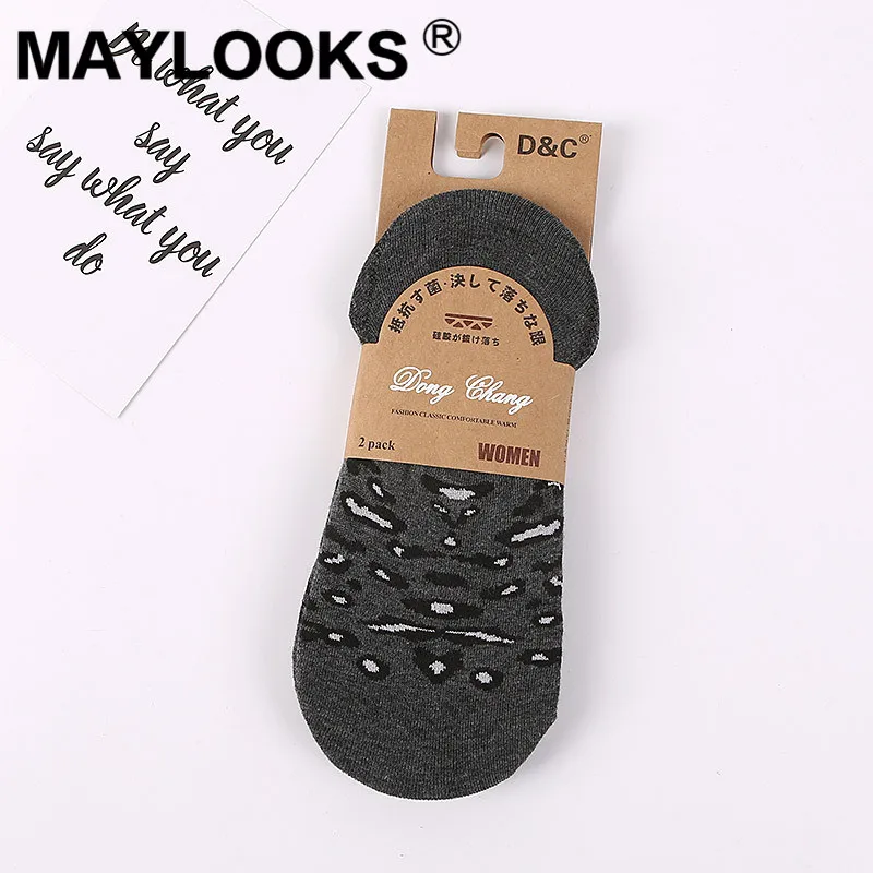 Maylooks Летние Новые Модные леопардовые Хлопковые женские личности ретро невидимые