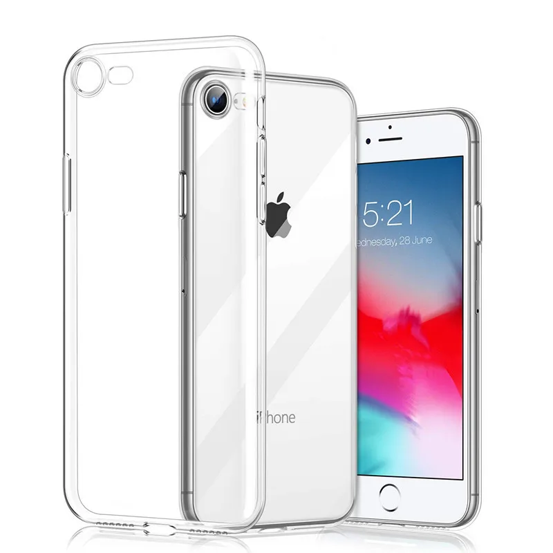 Кристально чистый чехол для iphone 7 plus 11 PRO MAX из мягкого ТПУ силикона Прозрачный 5 5s se
