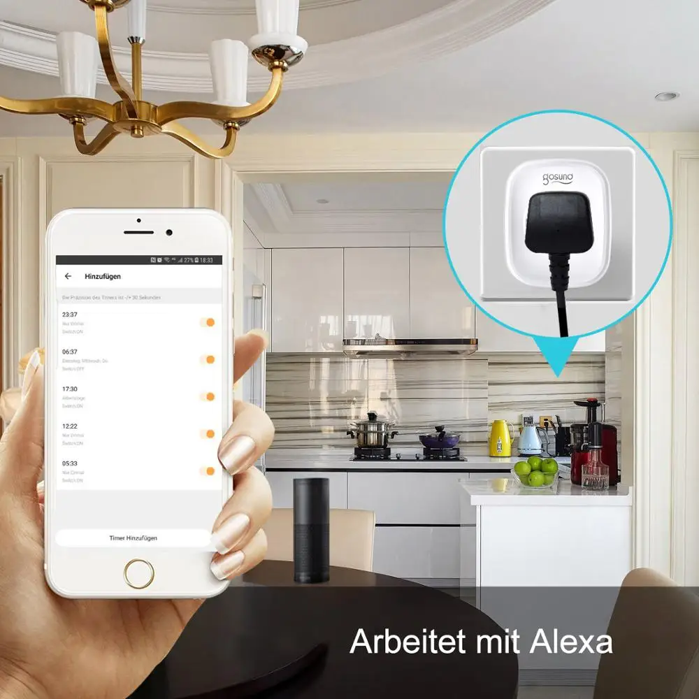 Умная Мини розетка Gosund с Alexa Google Home IFTTT без концентратора Wi Fi пультом