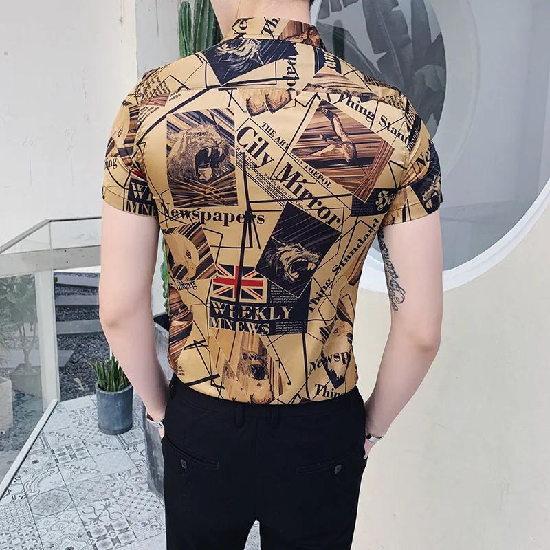 Британский Стиль Мода 2019 Летняя мужская рубашка новый бренд Slim Fit Мужские