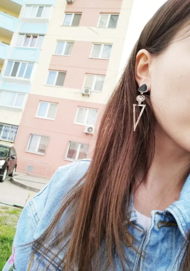 Женские длинные серьги с треугольниками геометрические ювелирные украшения |