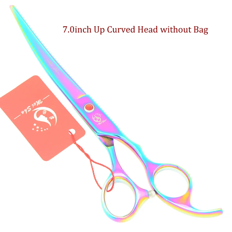 HB0105 no Bag Профессиональные ножницы для ухода за собакой Meisha 7," с радугой, прямые ножницы для стрижки домашних животных, филировочные ножницы, изогнутые ножницы, инструмент для обрезки HB0099 - Цвет: HB0105 no Bag