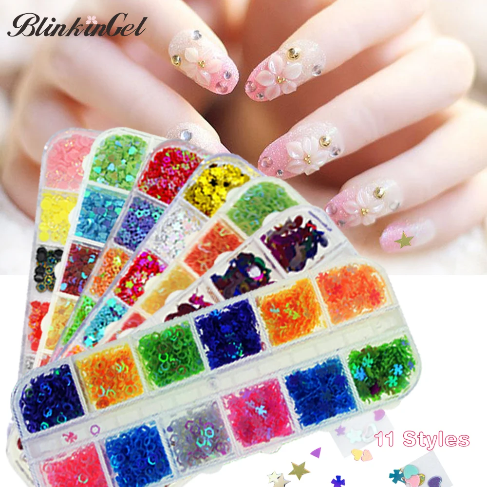 BlinkinGel nail art блеск набор украшения для рукоделия новогодние Маникюр стразы декор