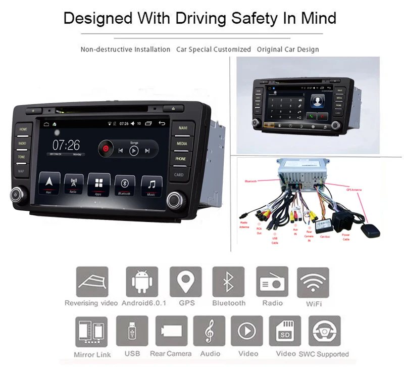 8 &quotAndroid 7 1 автомобильный dvd-плеер 2 Din Bluetooth WiFi автомобильное радио GPS навигация для