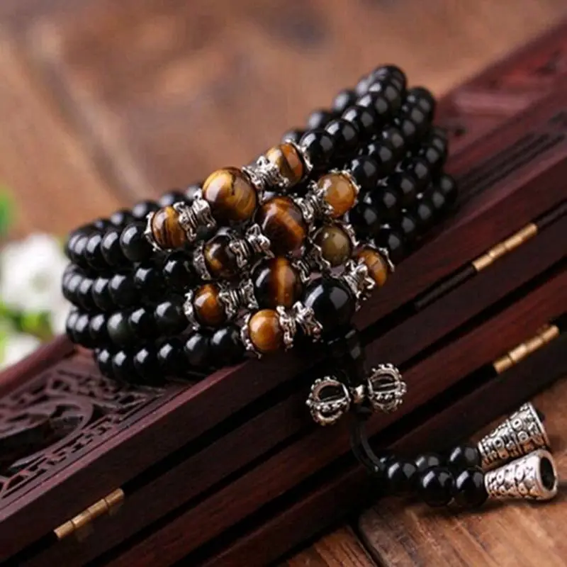 

Fashion Purple Buddha Beads Bracelet 108 Prayer Beads Good Quality