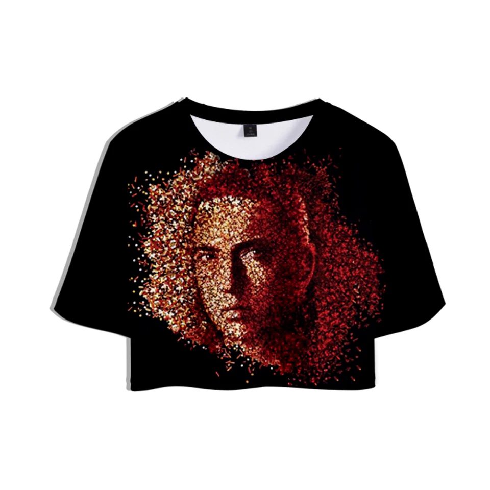 Топ женский летний в стиле хип хоп с коротким рукавом и 3d принтом|Футболки| |