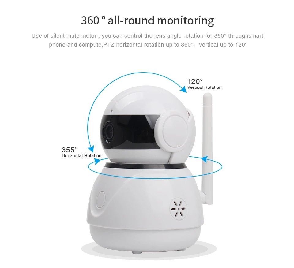 2 мегапиксельная HD 1080P PTZ Wifi IP Камера IR Cut ночного видения двухсторонняя аудио CCTV