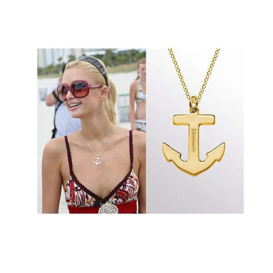 Именное ожерелье персональный якорь моряк изготовленный на заказ с любым именем