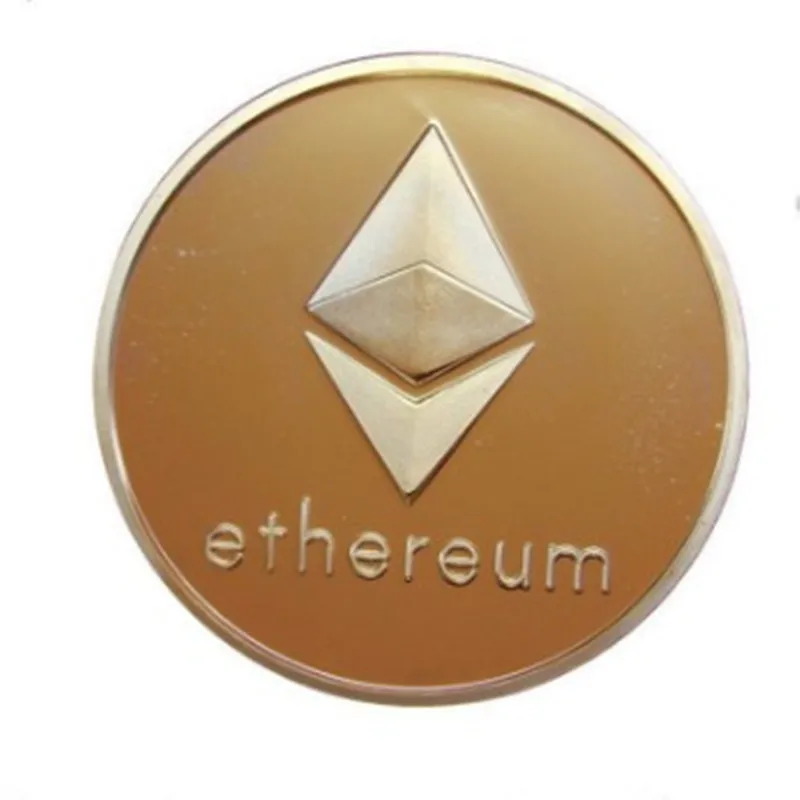 1 шт. монета эфириума Интернет тема ETH ripple покрытая 24 каратным золотом 40 мм