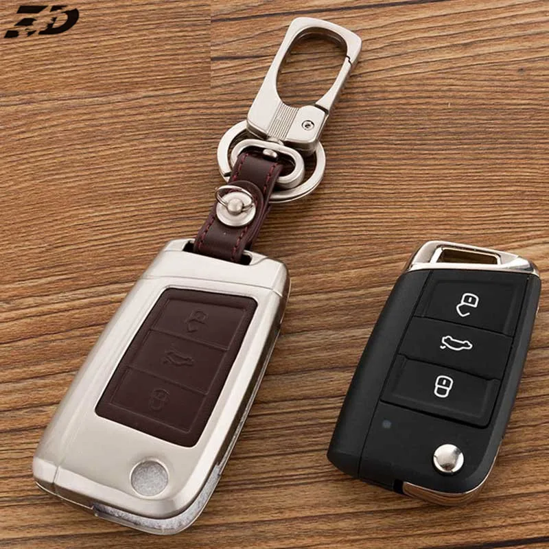 Leather Car Styling Key Cover Case For Volkswagen VW Golf 7 MK7 Passat B5 B6 Polo 4 5 6 Touran Tiguan Bora Jetta mk5 mk6 | Автомобили и