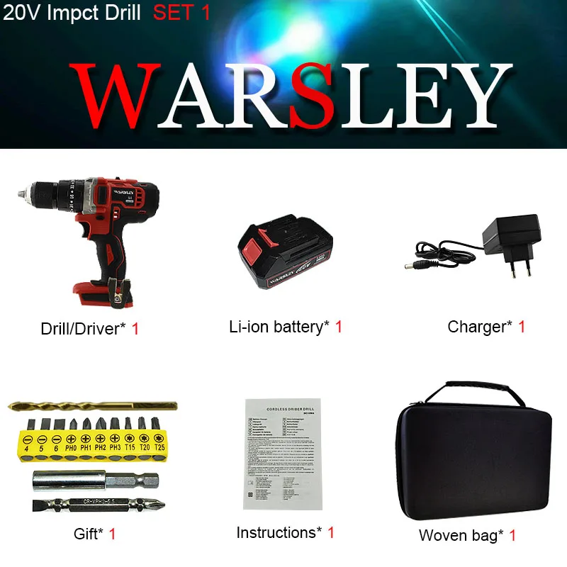 1pcs battery Стиль 20 в электрическая отвертка Ударная дрель домашний DIY Электроинструмент литий-ионный аккумулятор электрическая дрель мини аккумуляторная дрель+ тканая сумка - Цвет: 1pcs battery