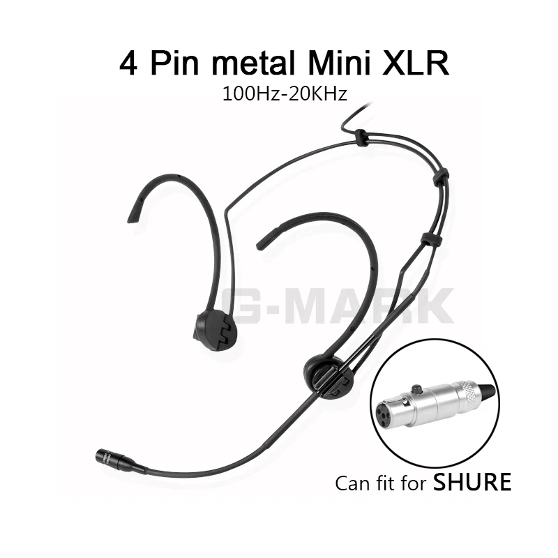 G-MARK профессиональная гарнитура микрофон для Shure беспроводной системы черный цвет мини XLR с 1 упаковочной коробкой