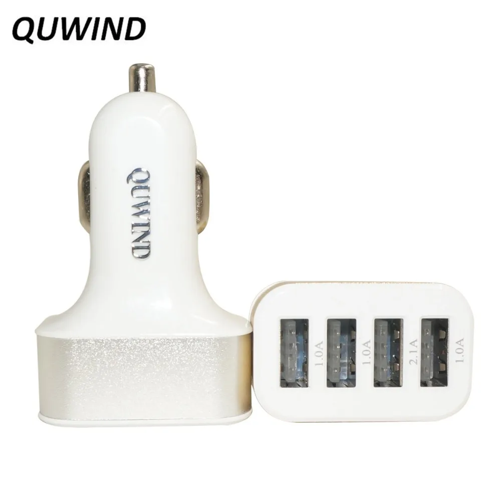 Автомобильное зарядное устройство QUWIND с 4 USB-портами 5 В 3 1 А | Мобильные телефоны и