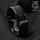 Мужской обручальный браслет из углеродного волокна, 8 мм, черный, ювелирные изделия кольцо из вольфрама