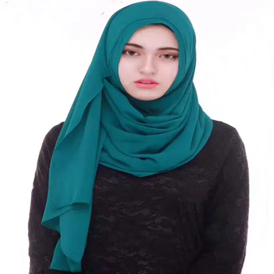 Последние толстый пузырь шифон мгновенный хиджаб платок шарф мусульманский