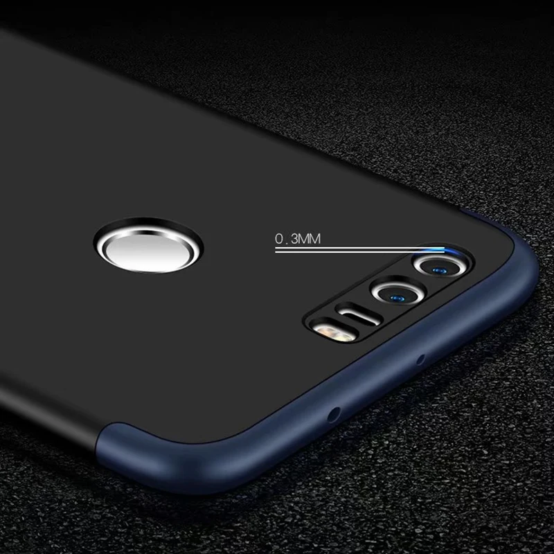 Роскошный противоударный 360 Защитный пластиковый чехол для huawei Honor 8 Lite, Жесткий Защитный матовый Силиконовый чехол на заднюю панель для Honor 8, бампер