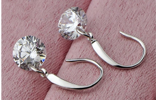 AAAA + настоящий Циркон Камень Прямая поставка кулон большой 8 мм earringshining модные