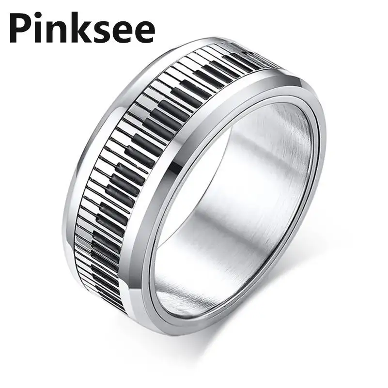 2020 мужское кольцо для музыкального пианино с клавиатурой из нержавеющей стали