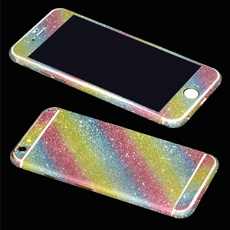 BALMORA 360 Giltter Body Sticker For IPhone 6 6s 7 8 Plus X Phone Screen Protector Apple Sparkle Full Cover Decal Skin Wrap |