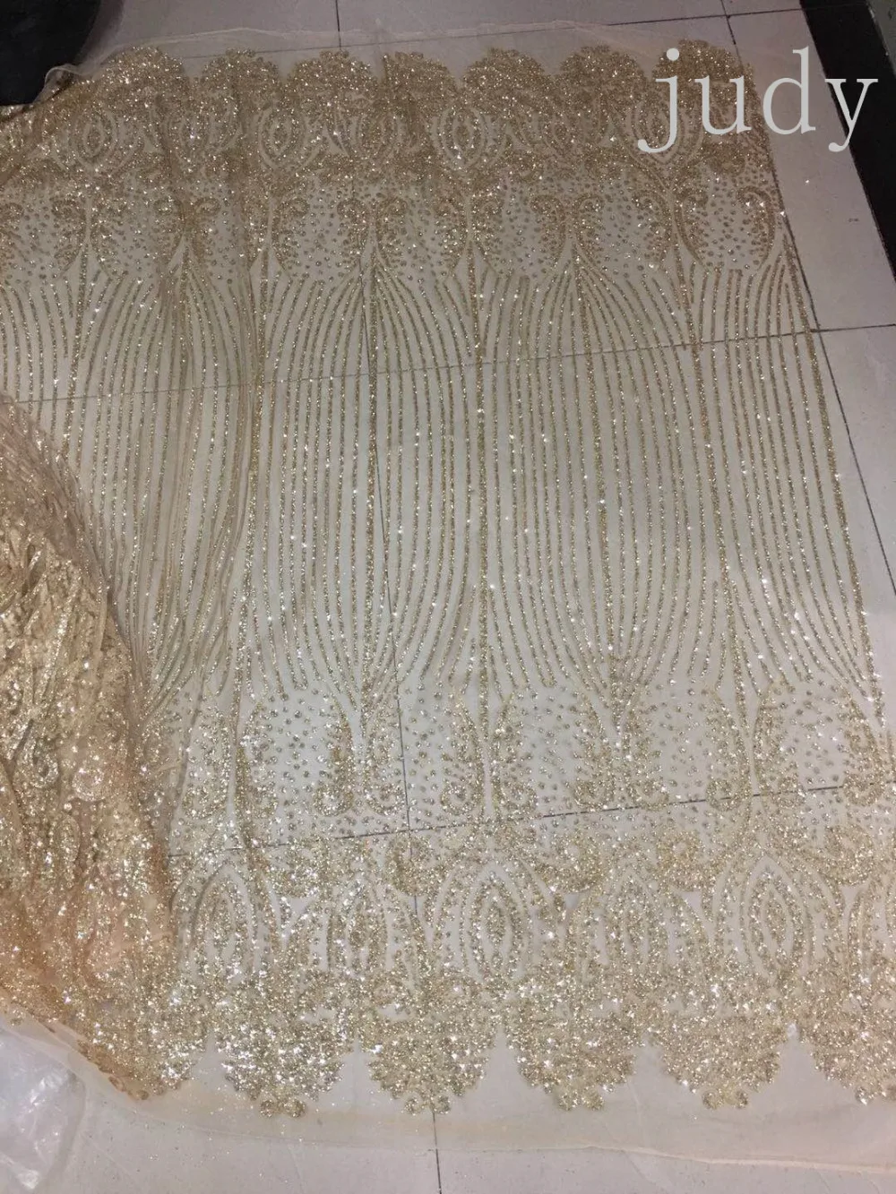 CH251# Champagne gold and symmetrical dusting net cloth wedding dress for bridal dress/sawing Free shipping | Дом и сад