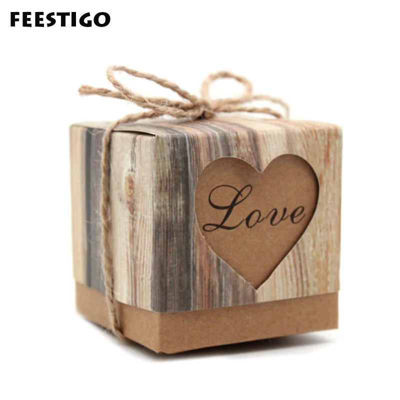 100 шт. бумажная коробка для конфет в рустикальном стиле|box love|box boxbox gift box |