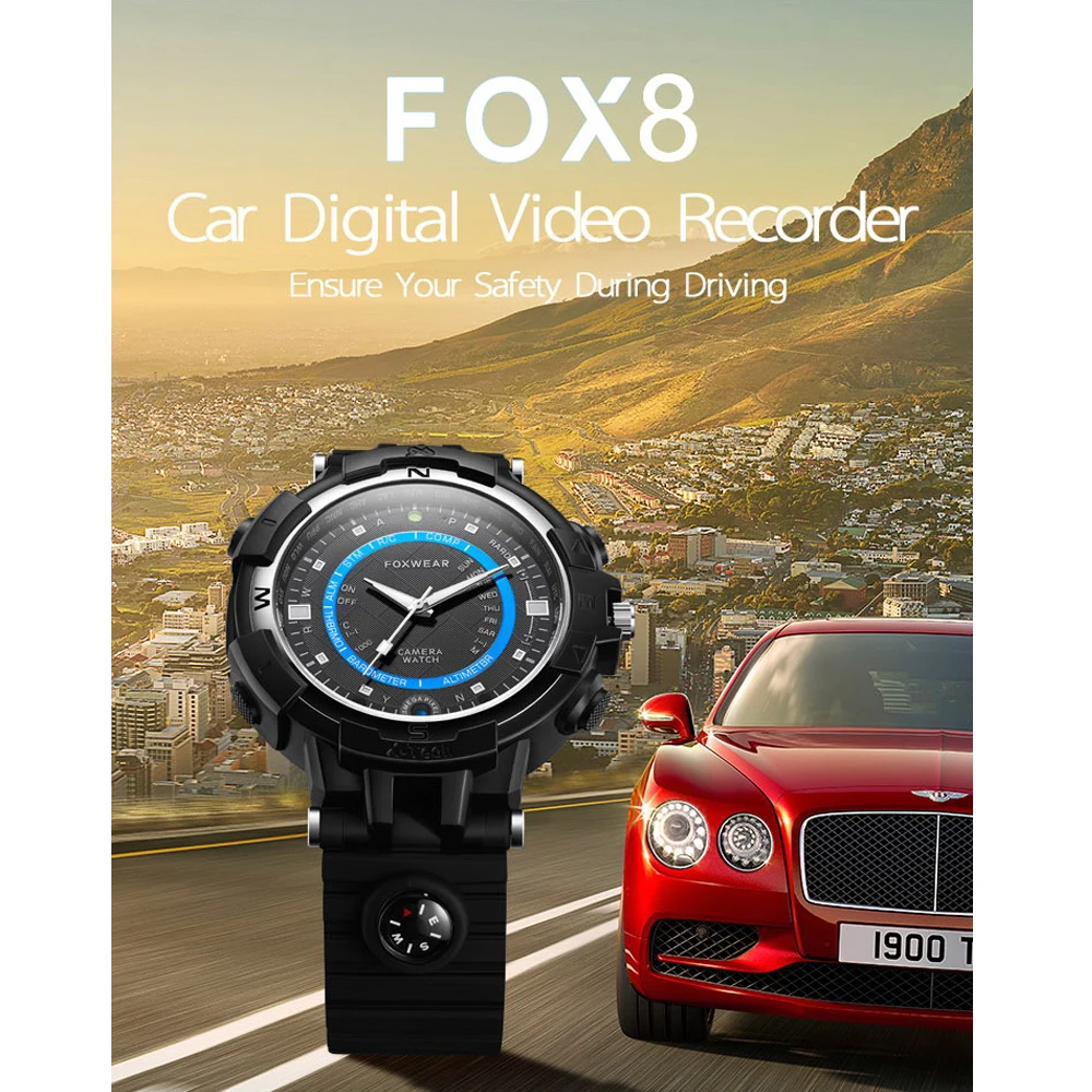 Fox8 Sport Smart Watch Wifi Camera HD 1280x720P IP watch Mini Car Digital Video Recorder with LED floodlight | Электроника
