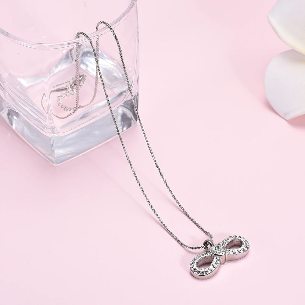 K001 Кристалл инкрустация сердце бантик кремации ювелирные изделия для кулон с